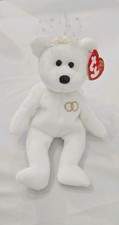 Mrs Retired 2001 White Plush Ty Beanie Baby Bride Wedding Bridal