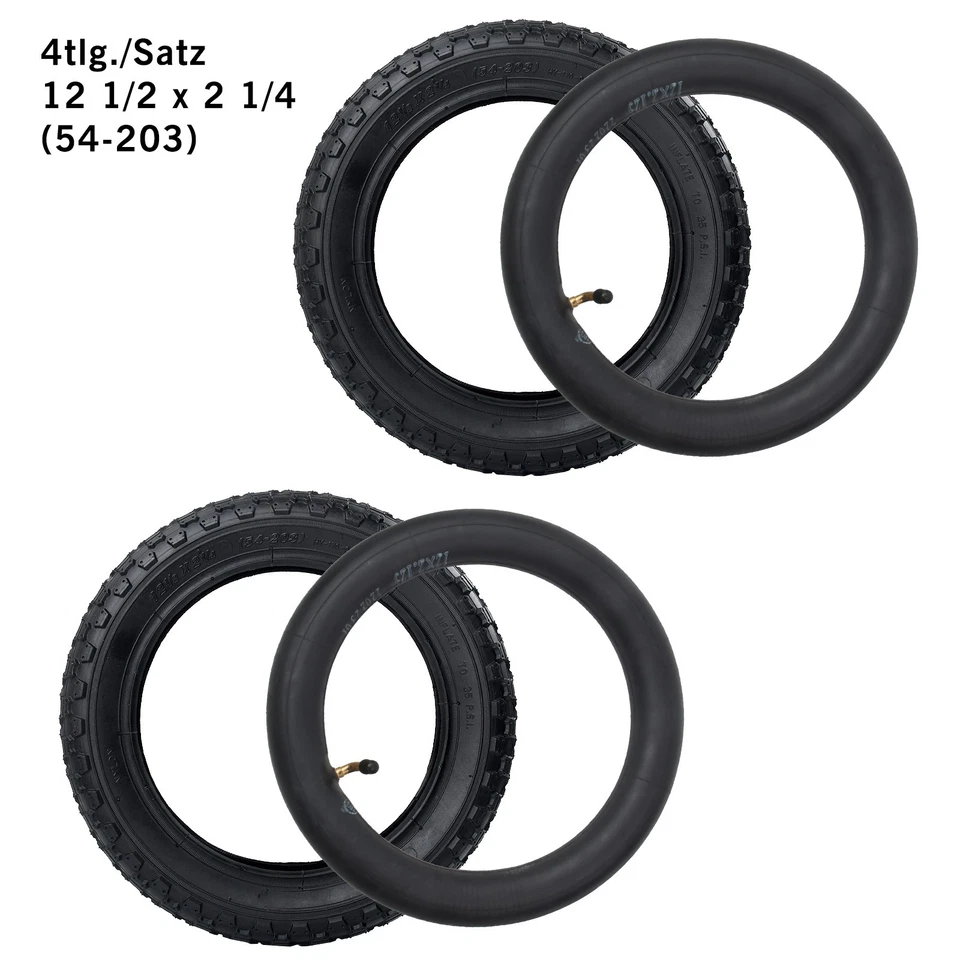 2x Reifen + 2x Schlauch 12" Kinderwagen Kínderrad 12 1/2 x 2 1/4 (54-203) DE - Bild 2 von 4