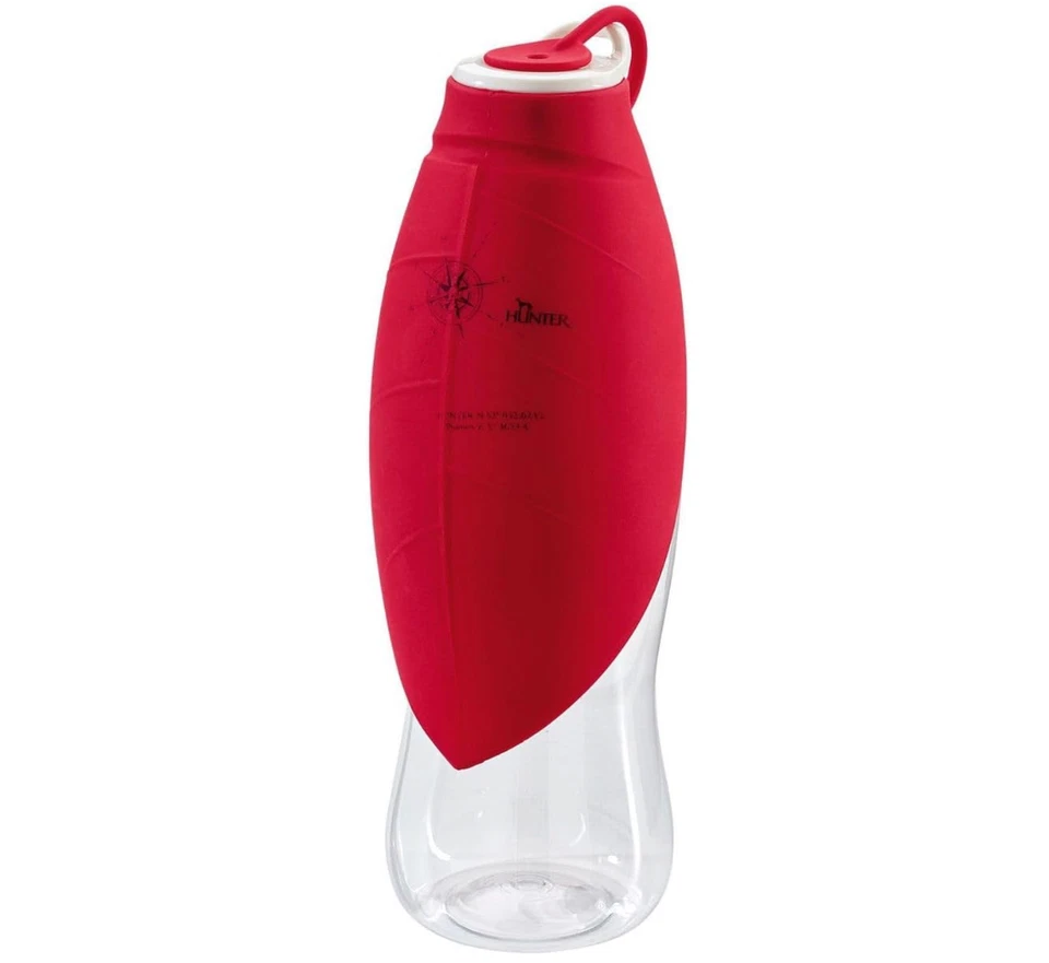 HUNTER Outdoor Trinkflasche mit Silikonnapf Rot/Transparent 550 ml/20 cm NEU - Bild 3 von 4