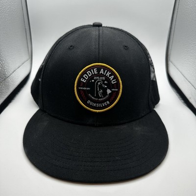 Quiksilver Eddie Aikau Hat Black Trucker Snapback Hawaii Surf OSFM Cap