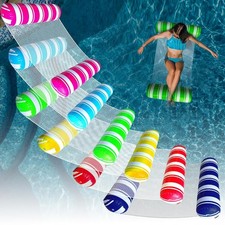 Adult Inflatable Pool Floats Set, Water Hammock Floaties Blue Green Pink Navy