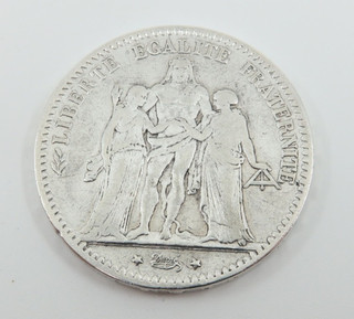 5 Francs 1875 A Hercules France Silver Coin