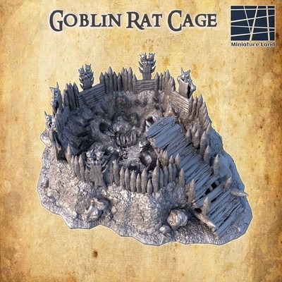 Goblin Rat Cage | 28mm Scale Model Terrain | D&D TTRPG Playable 3D Printed Build