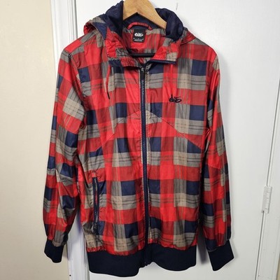 Nike 6.0 Long Sleeve Hooded Full Zip Jacket Sz M Plaid Sports Windbreaker Street