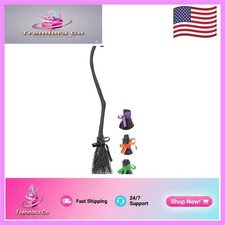 Elegant Women's Witch's Broom with 4 Interchangeable Ribbons - 50" Long