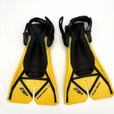Aqua Sphere Zip Water Sport Swim Fins Yellow/Black L 10-13 W/ Mesh Bag