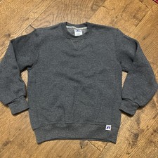 Vintage Blank Dark Grey Russell Kids S Hang Tag Logo Retro Gym Neutral Crewneck