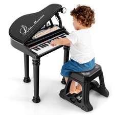 Kids 31 Keys Piano Keyboard Toy Toddler Musical Instrument w/ Stool Microphone
