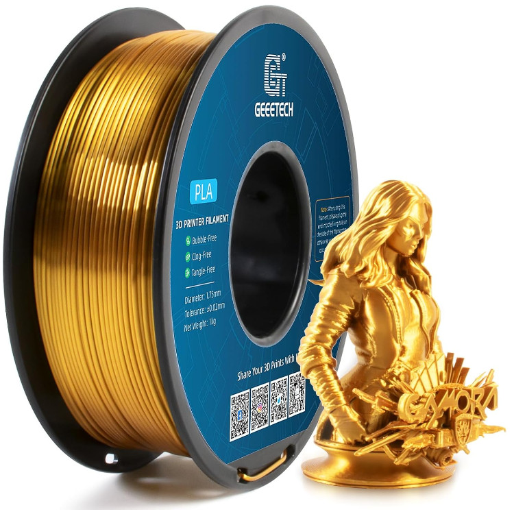 GEEETECH 3D Druck PLA Filament 1,75mm Gold 1kg Spule