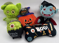 Thrills  Chills Halloween Dog Toys Lot 5  FREE Purina Collapsible Travel Bowl