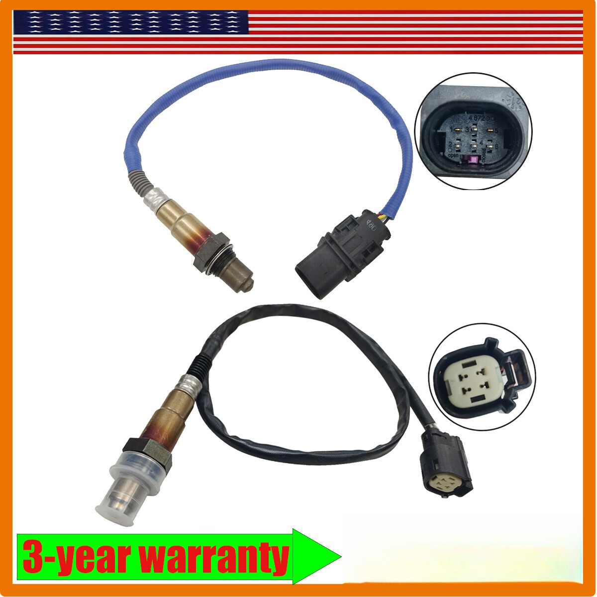 2PCS Upstream+Downstream Oxygen Sensor For Ford Focus 2012-2014 Fusion 2013-2014