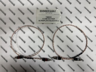 Kimber Kable TIMBRE 0.5 Meter Pair with Ultraplate  Black RCA  (Retail $176)