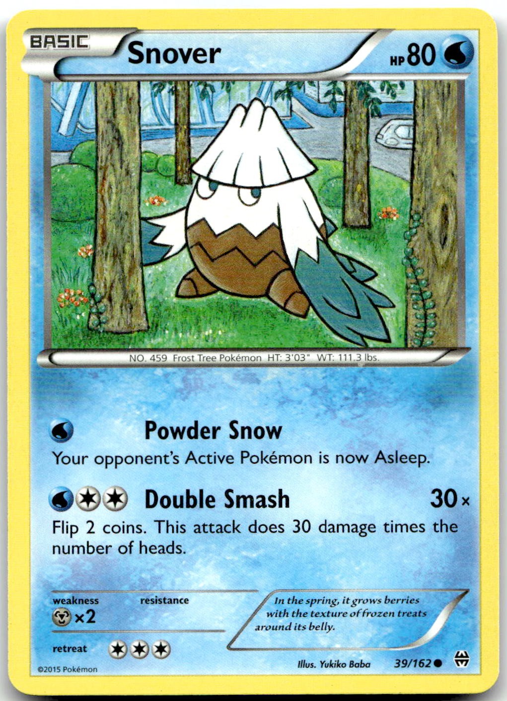 Pokemon Snover BREAKthrough BKT #39/162 Common LP SET FILL SALE$$