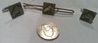 KREMENTZ horse head vintage cufflinks and tie bar set signed from the 60's 70's — photo 2