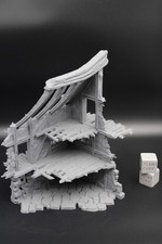 Tabletop Terrain Fantasy Medieval 6x7x9 House Ruin Dnd RPG Wargame Skirmish 28mm
