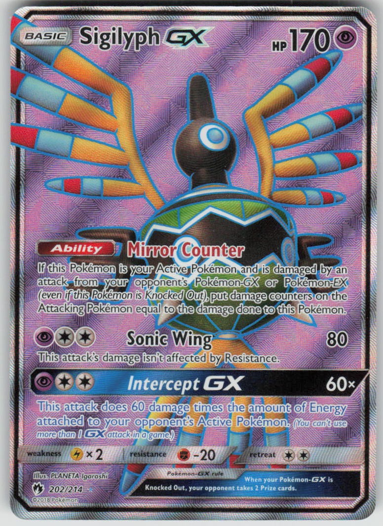Pokemon Sigilyph GX (Full Art) 202/214 SM - Lost Thunder Ultra Rare NM