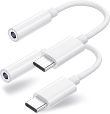 2 Pack USB C to 3.5mm Headphone Jack Adapter, USB C to Aux Audio Dongle