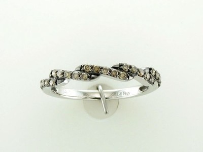 LeVian 14K Weißgold Bandring für Sie mit 0,28 Karat braunem Diamanten - Größe 6,5