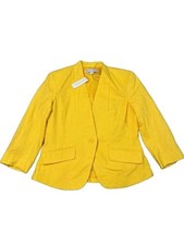 New York  Company Women  s Yellow Textured Blazer Jacket Size M NWT