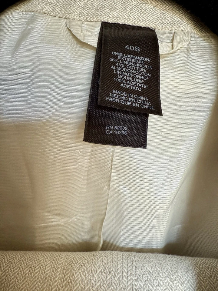 Claiborne Men’s Linen Blend Suit 40S Jacket 33R Pants Sand-beige Wedding, Resort - Image 2 of 4