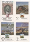 United States World Stamp Expo 89 set of 9 maximum cards FDC cancel w/ envelope