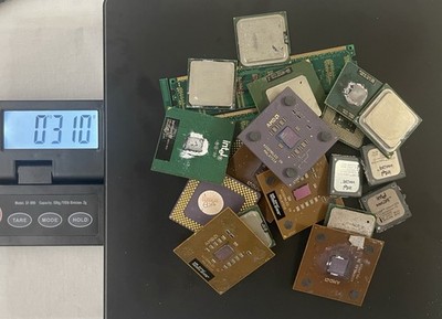 GOLD RECOVERY 20 CPU CHIP INTEL AMD Recycling Seltene Erden Rohstoffe SCRAP