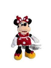 Disney Parks Mini Bean Bag Minnie Mouse Plush Doll Toy Red Dress