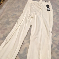 Fashion Nova Women’s Tall High Rise Dress Pants Solid White Zip, Size M