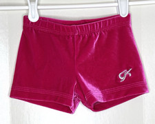 GK Elite Child Small CS S Solid Pink Velvet Velour Gymnastics Cheer SHORTS