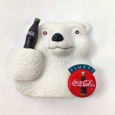 Vintage 1995 Always Coca Cola Coke Big Papa Polar Bear With Bottle Fridge Magnet