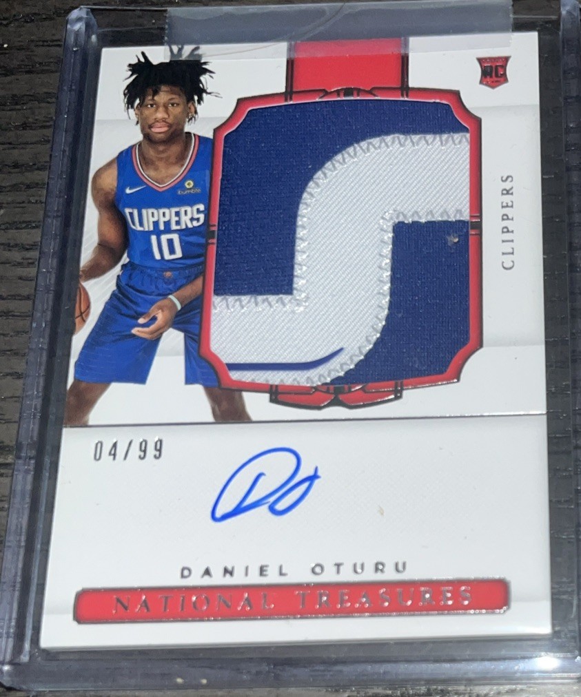 2020-21 Panini National Treasures Patch Auto RPA Daniel Oturu RC /99 #109 XV44