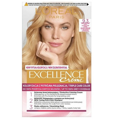 3600010022619 L'Oreal Paris Excellence Creme farba do włosów 9.3 Bardzo Jas