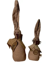 2 Honey And Me Rare Primitive Style Country Decor RABBIT  14' & CARROT 10” Tall