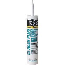 12 Pack 18101 Alex plus Acrylic Latex Caulk plus Silicone - White 10.1-Oz Cartr