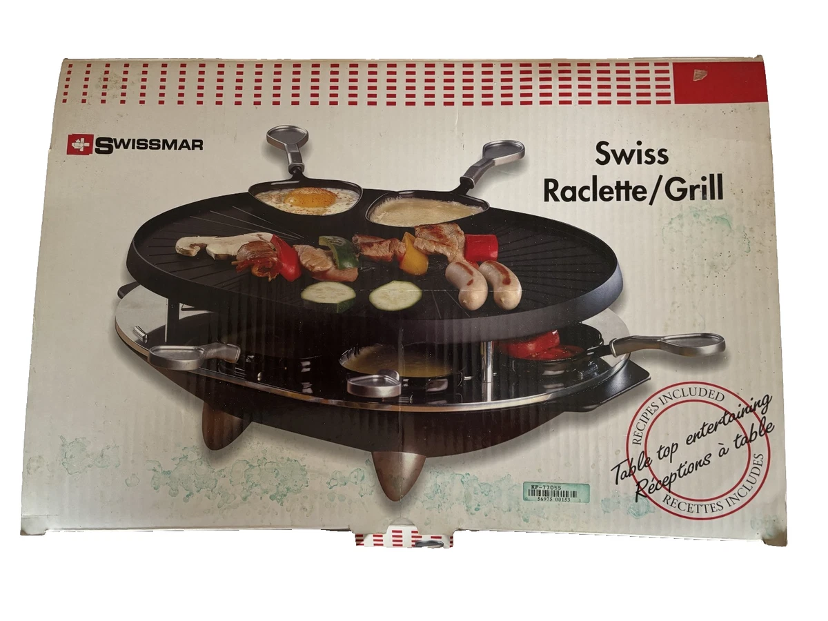Swissmar Stelvio Raclette Party Grill Con Griglia Reversibile - Rivestimento Antiaderente - Modello KF-77080