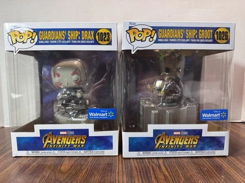 Funko Pop Deluxe Marvel Guardian's Ship: Groot & Guardian Ship: Drax