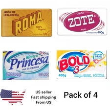 Pack Mixto 4 Jabónes de Barra para Lavar 🧼/ Bundle of 4 Laundry Soap Bar Mix 🧼