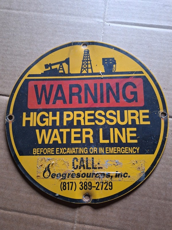 Old Vintage Antique Metal Texas Oil Field Sign Mancave