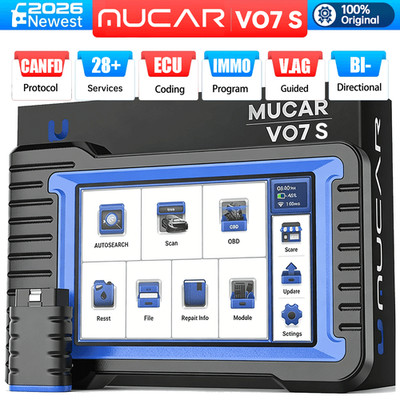 MUCAR VO7S Bidirectional Full Diagnostic Scanner ECU Coding Tool CANFD 28+Resets