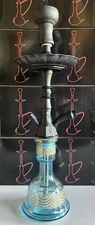 Egyptian Style 22" Pharaohs Nysa Hookah Set Aqua Blue, Blemished
