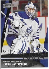 2009-10 Upper Deck Series 2 JONAS GUSTAVSSON Young Guns rookie card #490. rookie card picture