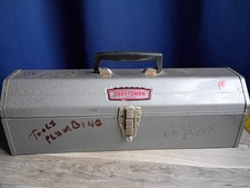 Vintage Craftsman Crown Logo Tombstone Hip Roof W Tray Metal Tool Box 65161 Usa