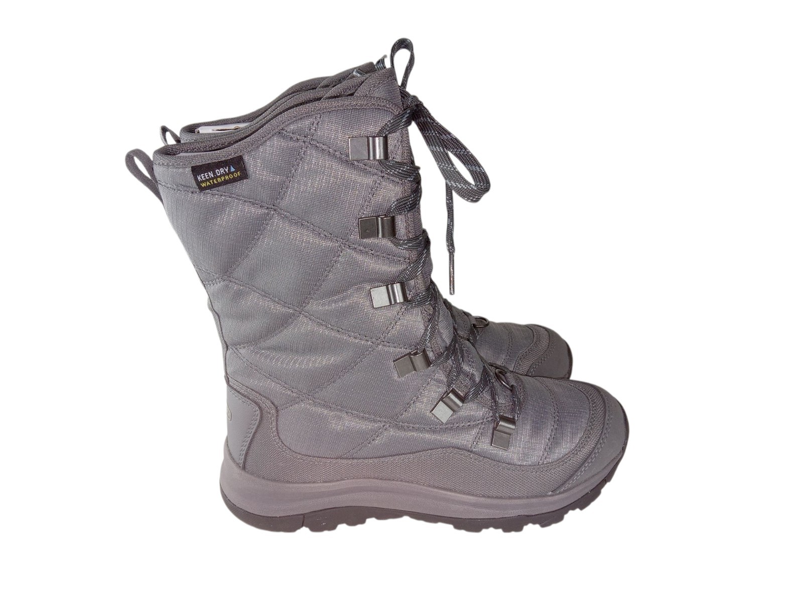 KEEN Women's Waterproof Lace-Up Tall Winter Boots Terradora Pewter