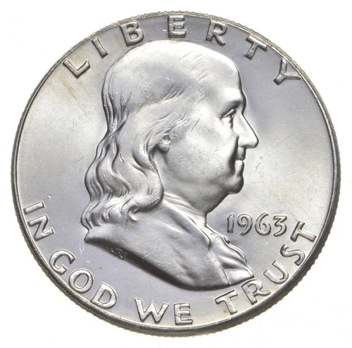 Choice Unc 1963 P Franklin Half Dollar Gem BU From Original Roll *5162