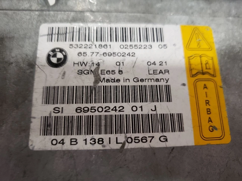 Módulo de controle SRS - 2004 BMW 745I E65 - FABRICANTE DE EQUIPAMENTO ORIGINAL 6950242 - Imagem 2 de 4