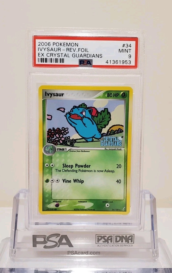 Ivysaur 34/100 Crystal Guardians Reverse Holo 2006 Pokémon Card PSA 9 MINT
