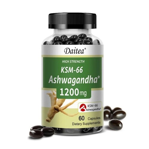 KSM-66 Ashwagandha 1200mg Reduce Stress Symptoms Health Support 120 Caps - Picture 2 of 10