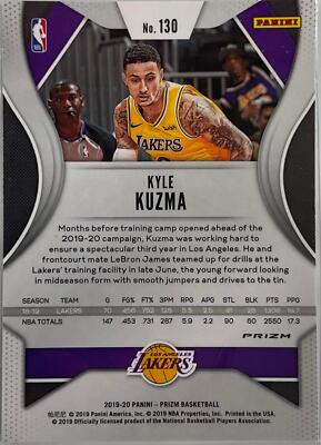 2019-20 Panini Prizm #130 Kyle Kuzma Prizms Green