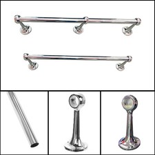 WALL MOUNTING TUBE HEAVY DUTY CURTAIN RAIL CLOTHES WARDROBE DISPLAY SCREW FIX