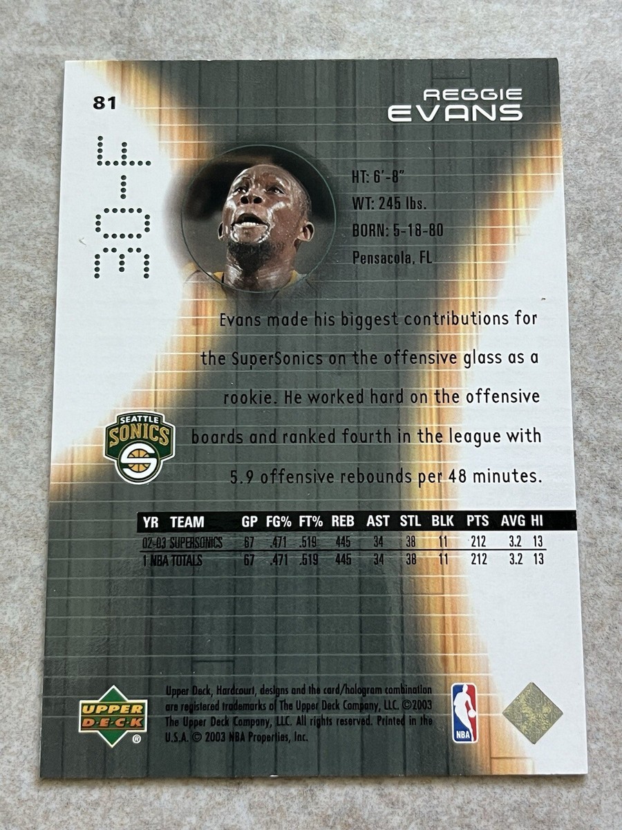 2003-04 Upper Deck Hardcourt #81 Reggie Evans NBA Seattle
